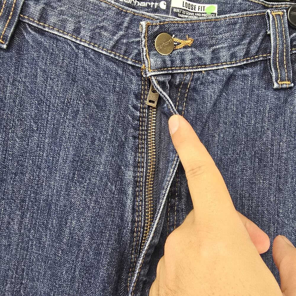 Carhartt Double Knee Jeans Mens 36x36 Blue Loose Fit Carpenter Logger Grunge NWT - Picture 4 of 16
